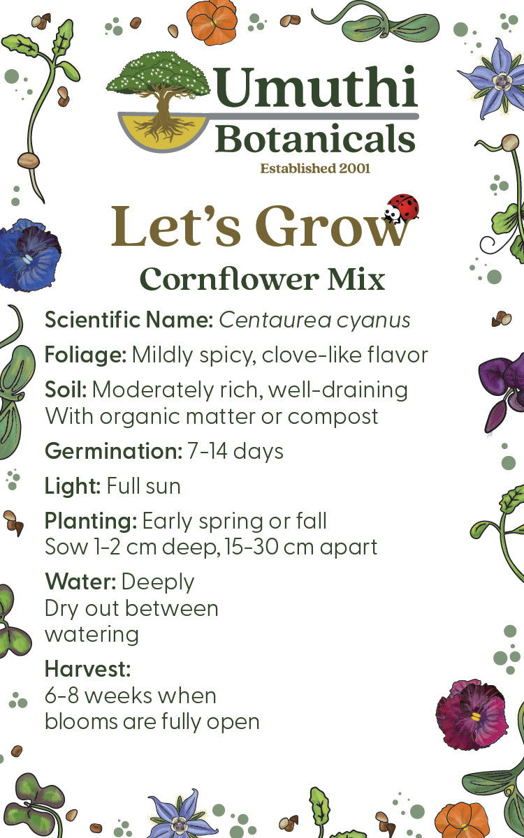 Cornflower Seed Mix - Edible Flowers - 5 grams