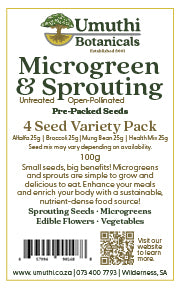 Variety Pack - 100g 4 Seed Sampler - Microgreen & Sprouting Seeds