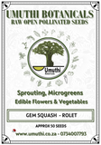 Gem Squash - Rolet - Approx 50 seeds - Raw Open Pollinated