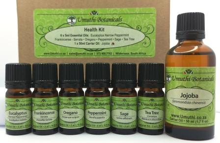 a Health Essential Oil Kit  6 X 5ml Essential Oils with 50ml Carrier Oil