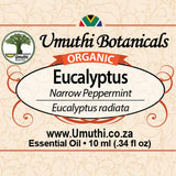 ORGANIC EUCALYPTUS Narrow Peppermint 10 ml labe;