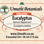 ORGANIC EUCALYPTUS Narrow Peppermint 30 ml label