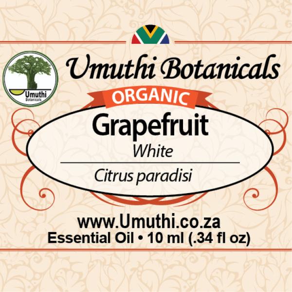 Organic grapefruit citrus paradisi 10ml label