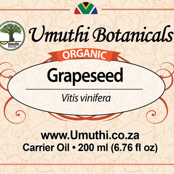 Organic grapeseed vitis vinifera 200ml label