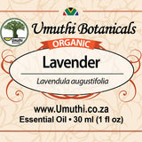 Organic lavender lavendula augustifolia 30ml label