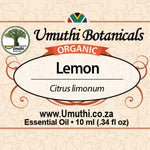 Organic lemon citrus limonium 10ml label