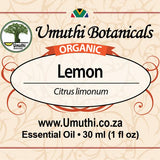 Organic lemon citrus limonium 30ml label