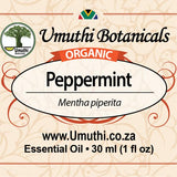 Organic peppermint mentha piperita 30ml label