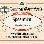 Organic spearmint mentha spicata 30ml label