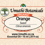 Organic sweet orange citrus sinensis 10ml label