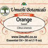 Organic sweet orange citrus sinensis 30ml label