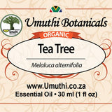 Organic tea tree melaluca alternifolia 30ml label