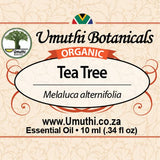 Organic tea tree melaluca alternifolia 10ml label